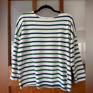La Ligne Green and Blue Striped Top